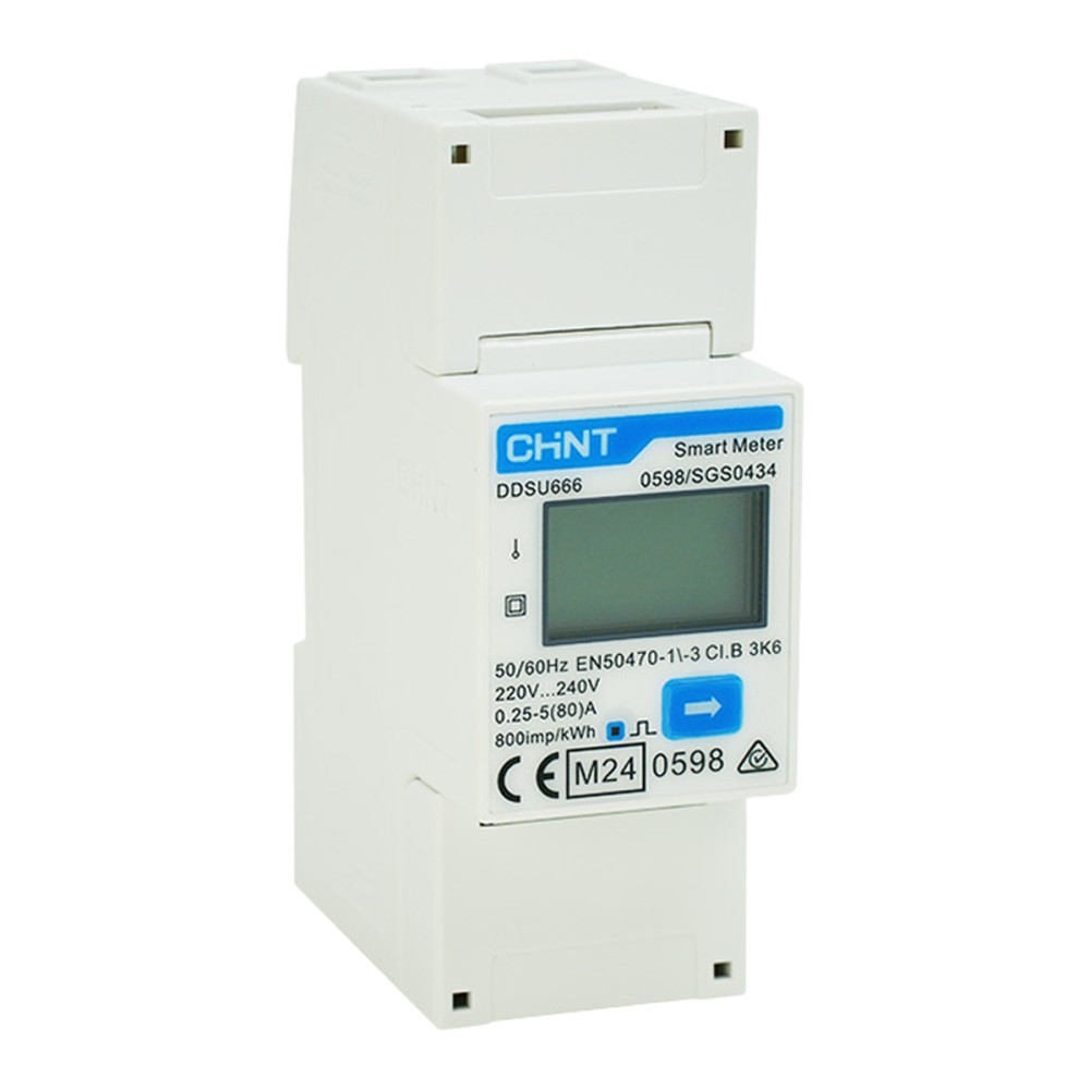 Contor de energie CHINT monofazat, citire directă 80 A, Modbus RS485, DDSU666
